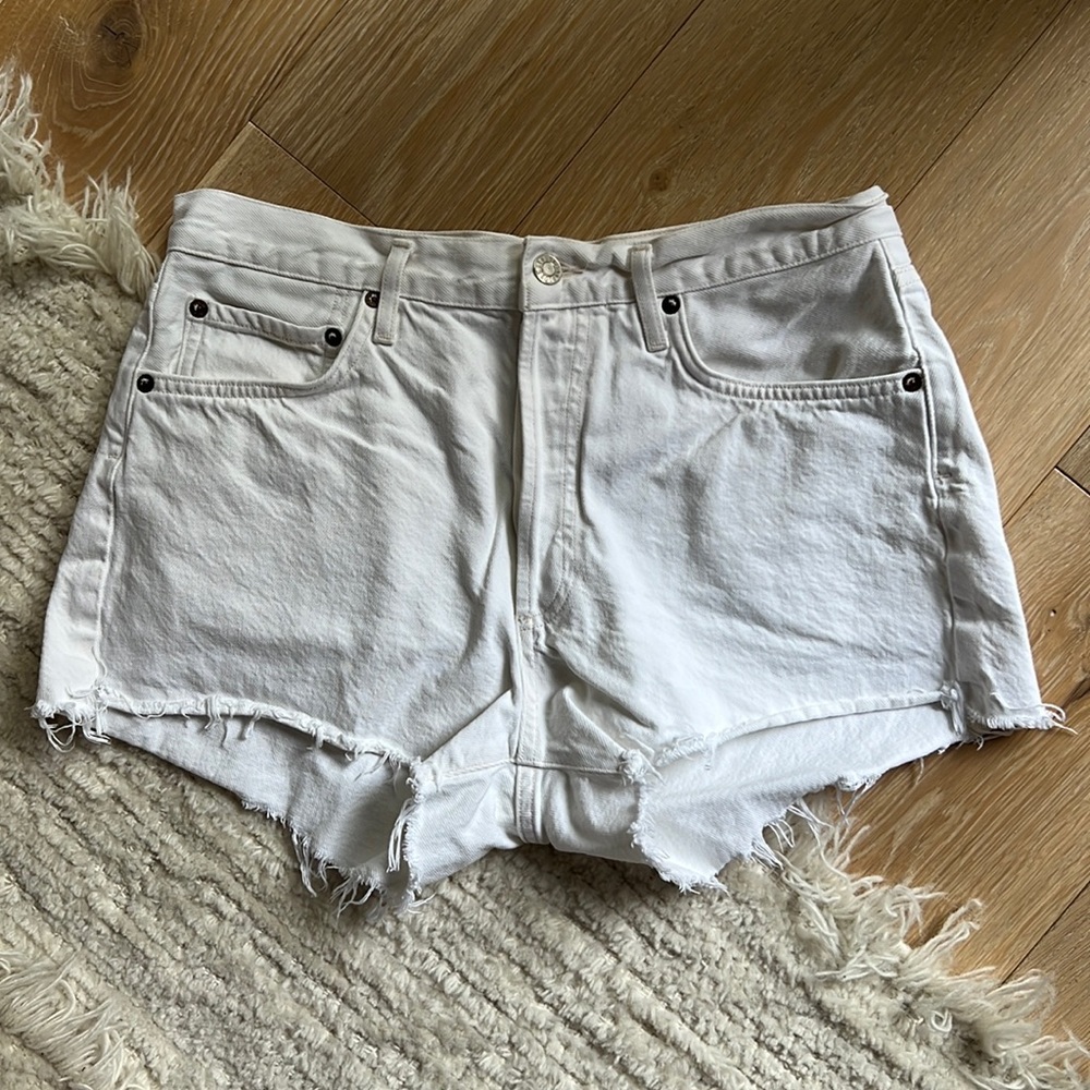 white AGOLDE shorts